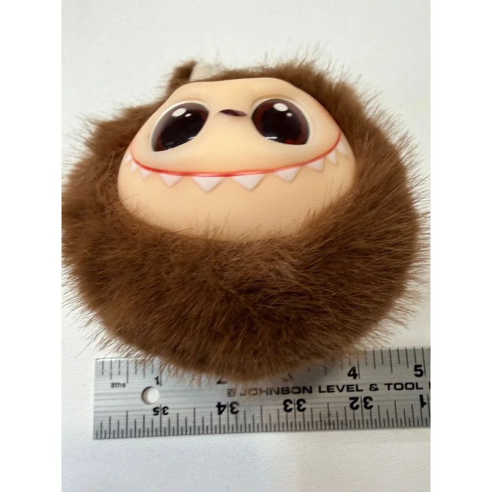Pop Mart Labubu The Monsters Brown Plush Faux Fur Bag Charm Keychain 4-Inch